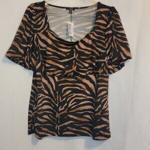 A.U.W. Secret Charm, 2X, Animal Print Leopard-Tiger